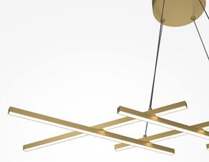 Maytoni Lampă suspendată LED Halo, culoare alamă, lungime 103,5 cm, reglabil, Auriu / Alamă, Camera de zi / sufragerie, Aluminiu, Modern