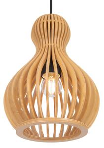 Maytoni Lampă suspendată Roots, Ø 20 cm, înălțime 27 lemn/negru, reglabil, Lemn, Camera de zi / sufragerie, Lemn