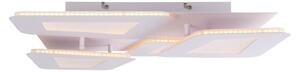 Näve Plafonieră Simes LED, alb, metal, 48x48 cm, CCT, telecomandă, reglabil, Alb, Camera de zi / sufragerie, Plastic, Modern, Plafon cu flacără multiplă