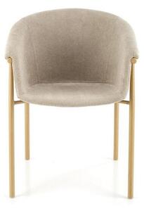 Scaun K489, bej/stejar, stofa clasica/metal, 59x56x80 cm