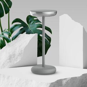 Näve LED reîncărcabilă lumina patio Pasi, înălțime 26 cm metal touch, reglabil, Gri, Camera de zi / sufragerie, Metal, Modern