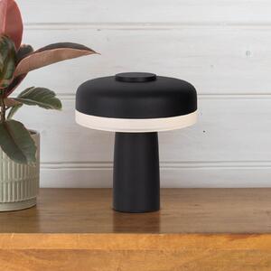 Näve LED lampă de masă reîncărcabilă Pilu negru înălțime 16.5cm metal touchdim, reglabil, Negru, Camera de zi / sufragerie, Metal, Modern