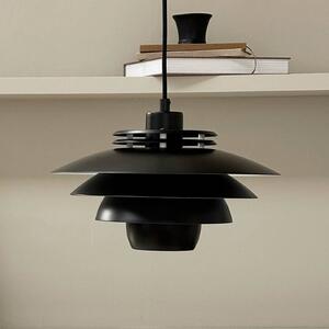 Dyberg Larsen Lampă suspendată Ejka mini, negru, Ø 30 cm, metal, reglabil, Negru, Camera de zi / sufragerie, Metal, Design