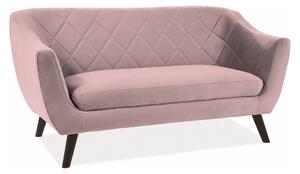 Canapea MOLLY, roz antic - Bluvel 52, stofa catifelata/lemn, 160x85x83