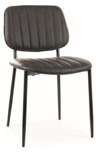 Scaun BEN, gri inchis/negru, piele ecologica/metal, 46x42x81 cm