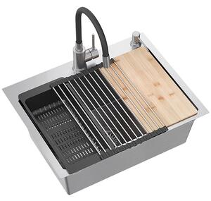 Chiuvetă inox LUKE 110 WORKSTATION BRUSH NICKEL