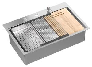 Chiuvetă inox BURT 110 WORKSTATION BRUSH NICKEL