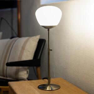 Rise lampă de masă, înălțime 60 cm, alamă antică, fier, sticlă