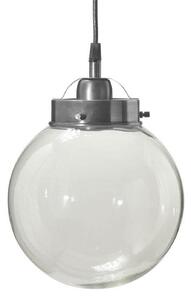 PR Home lampă suspendată Normandy, Ø 20 cm, argint antic, sticlă, reglabil, Gri, Camera de zi / sufragerie, Sticlă, Scandinavă