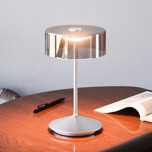 Sigor Numotion LED lampă de masă reîncărcabilă, argintiu, sticlă, IP54, dimabil, reglabil, Metalic, Camera de zi / sufragerie, Sticlă, Modern