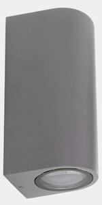 LEDS-C4 Eko Double lampă de perete pentru exterior, gri, lățime 7 cm, aluminiu, reglabil, Gri, Aluminiu, Modern