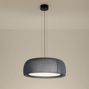 LEDS-C4 Lampă suspendată LED Gong, gri, 4.000 K, Ø 61,2 cm, țesătură, reglabil, Gri, Camera de zi / sufragerie, Țesătură / Textil, Modern