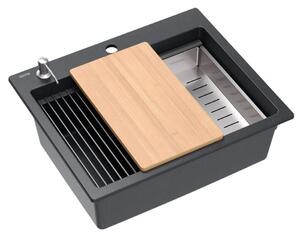 Chiuveta din granit KURT 110 WORKSTATION Black Dotted