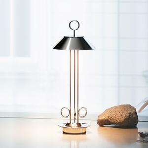 Sigor Lampă de masă LED reîncărcabilă Nudiderot, crom, aluminiu, IP54, dimabil, reglabil, Metalic, Camera de zi / sufragerie, Aluminiu