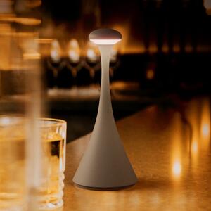 Sigor Lampă de masă LED reîncărcabilă Nudrop mini, gri grafit, IP54, dimabil, reglabil, Gri, Camera de zi / sufragerie, Aluminiu
