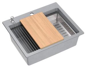 Chiuveta din granit KURT 110 WORKSTATION Grey Metallic