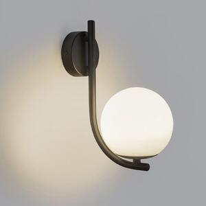 Forlight Aplica de perete Sfera Single, negru, sticlă, lățime 12 cm, reglabil, Negru, Baie, Aluminiu, Modern