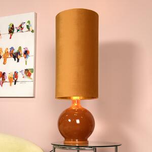 Lucide Esterad lampadar, ocru, Ø 34 cm, înălțime 100 sticlă, Galben, Camera de zi / sufragerie, Sticlă