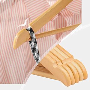 Set de 10 umerase din lemn pentru copii, Songmics, Natural, 35x1.2x20 cm