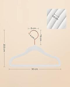 Set de 50 umerase de catifea pentru copii, Songmics, Alb, 30x0.5x20.5 cm