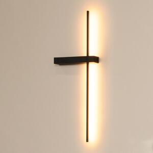 Lucide Aplică de perete cu LED Segin, înălțime 60 cm, 6W, negru, aluminiu, Negru, Camera de zi / sufragerie, Aluminiu, Modern