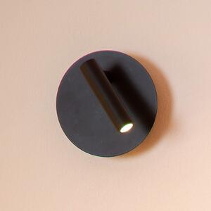 Lucide Spot de perete reîncărcabil LED Jolijn, negru, Ø 10,2 cm, magnet, Negru, dormitor, Metal