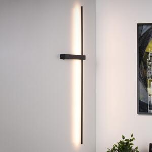 Lucide Aplică de perete cu LED Segin, înălțime 90 cm, 10W, negru, aluminiu, Negru, Camera de zi / sufragerie, Aluminiu, Modern