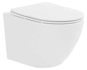 Set vas WC suspendat Fluminia, Ricci Tornado, spălare cu vârtej, 36 x 49 cm, alb