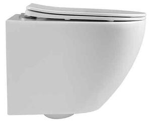 Set vas WC suspendat Fluminia, Ricci Tornado, spălare cu vârtej, 36 x 49 cm, alb