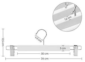 Set de 8 umerase din lemn, Songmics, Alb, 34x1.2x12.5 cm