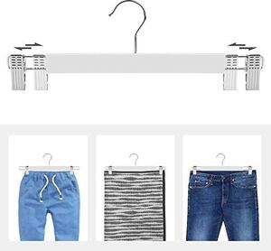 Set de 8 umerase din lemn, Songmics, Alb, 34x1.2x12.5 cm