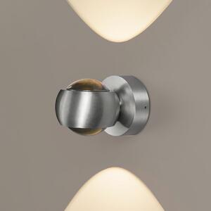 LCD LED lampă de perete pentru exterior, culoare aluminiu, sus&jos, CCT, dimabil, reglabil, Metalic, Aluminiu, Modern