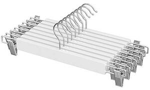 Set de 8 umerase din lemn, Songmics, Alb, 34x1.2x12.5 cm