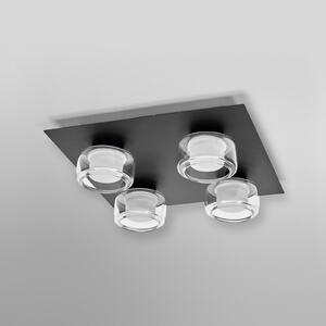 LEDVANCE Plafonieră LED Orbis Flame, negru, 4 becuri, IP44, Negru, Baie, Metal