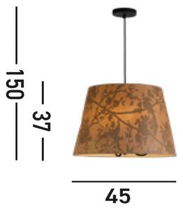 Lampă suspendată Isla, Ø 45 cm, maro, bej, bambus, oțel