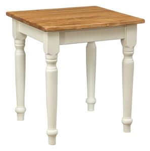 Masa fixa, L 70 70 H78 cm, culoare natur alb antic, Lemn Masiv