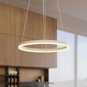 Arcchio Lampă suspendată LED Albiona, bej, 1 inel, Ø 40 cm, reglabil, Bej, Bucătărie, Metal, Modern