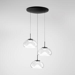 Lampă suspendată LED Brena, 3 becuri, rotundă, transparentă, CCT