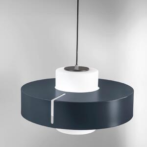 Fabas Luce Lampă suspendată Loto, negru, Ø 45 cm, metal, sticlă, E27, reglabil, Negru, Camera de zi / sufragerie, Metal
