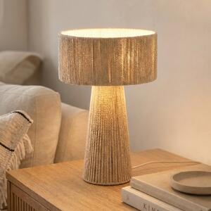 Lindby Lampa de masă Anuva, înălțime 42 cm, hârtie, bej, E27, Bej, Camera de zi / sufragerie, Hârtie / Carton, Casă de țară / Rustic