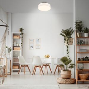 Briloner Plafonieră LED Duck, albă, Ø 38 cm, material textil, 3000K, Alb, Camera de zi / sufragerie, Țesătură / Textil, Scandinavă