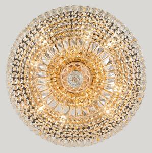 Maytoni Basfor plafonieră, aurie, cristal, Ø 46 cm, reglabil, Transparent, Camera de zi / sufragerie, Cristal