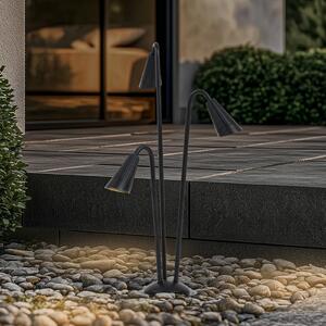 Lindby Bornă luminoasă Sorvete, negru, metal, 3 becuri, 83 cm, reglabil, Negru, Aluminiu, Modern