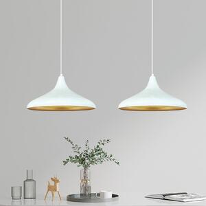 ROYALTECH Claus lampă suspendată, alb, lungime 85 cm, 2 becuri, metal, reglabil, Camera de zi / sufragerie, Metal