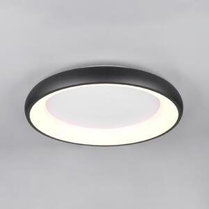 Trio Lighting Plafonieră LED Cardona, Ø 62 cm, negru mat, metal, CCT, reglabil, Negru, Camera de zi / sufragerie, Metal, Modern