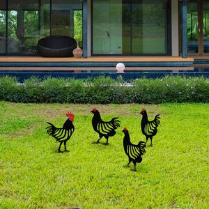 Set decorativ de accesorii metalice pentru grădină Chick (Negru). 1083005