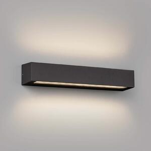 FARO BARCELONA Aplică LED pentru exterior Doro, gri, aluminiu, lățime 38 cm, 2 becuri., Gri, Aluminiu, Modern, Perete unghiular
