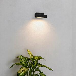 FARO BARCELONA Balic LED lampă de perete pentru exterior, negru, aluminiu, lățime 15 cm, Negru, Aluminiu, Modern, Perete unghiular