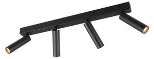 Trio Lighting Ambala LED spot de plafon, 4 becuri, negru, metal, CCT, dimabil, reglabil, Negru, Camera de zi / sufragerie, Metal, Modern