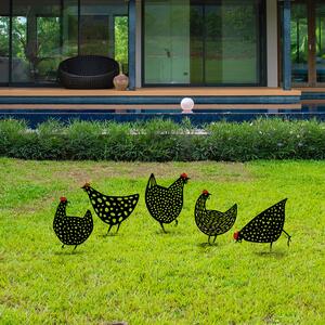 Set decorativ de accesorii metalice pentru grădină Chick (Negru). 1083190